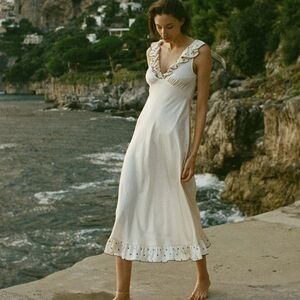 Doen Arlene Silk Dress Color Sea Salt Size S